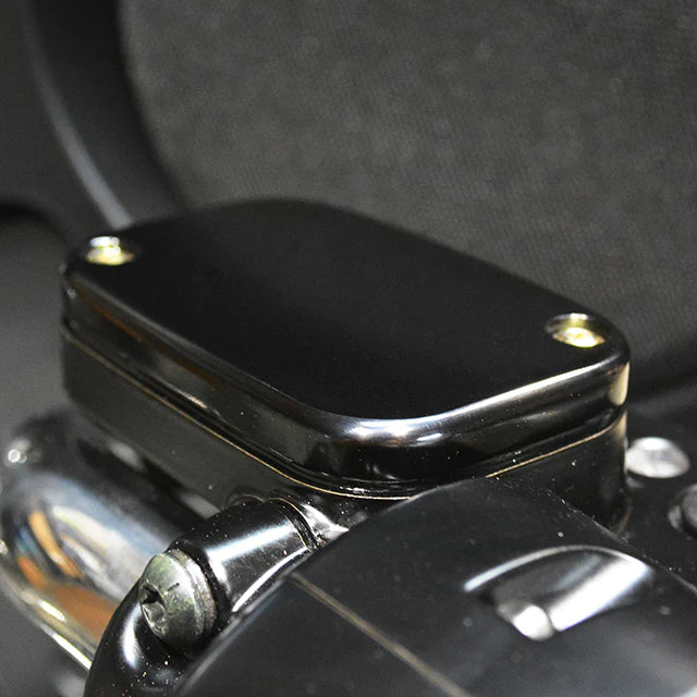 JOKER MACHINE Master Cylinder Cover - Brake - Front - Smooth - Black - '08-'23 FL - 08-004B - PartsOutlet.com.au