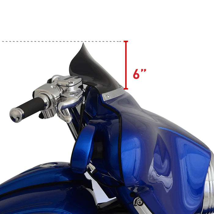 KLOCK WERKS Flare Windshield - 6-1/2" - Black - FLHT '96-'13 - KWW-01-0200