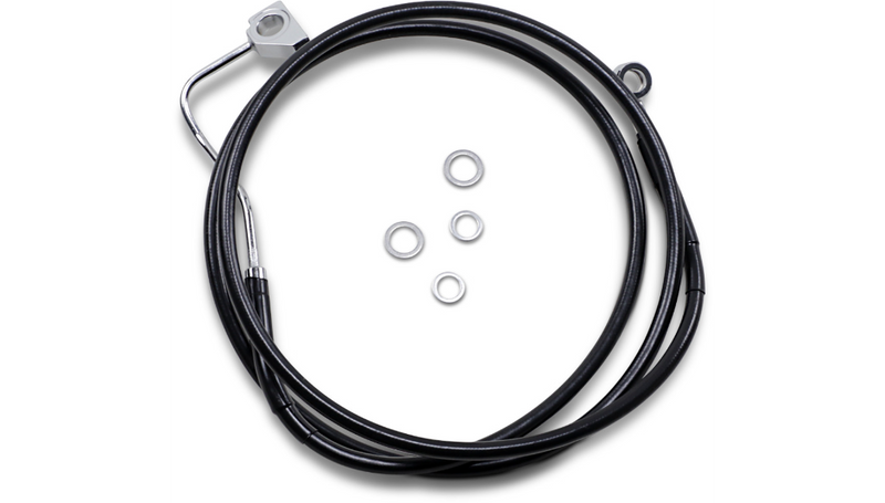 DRAG SPECIALTIES Brake Line - Front - Black - +2" with ABS - FL '14-'22 - 614220-2BLK