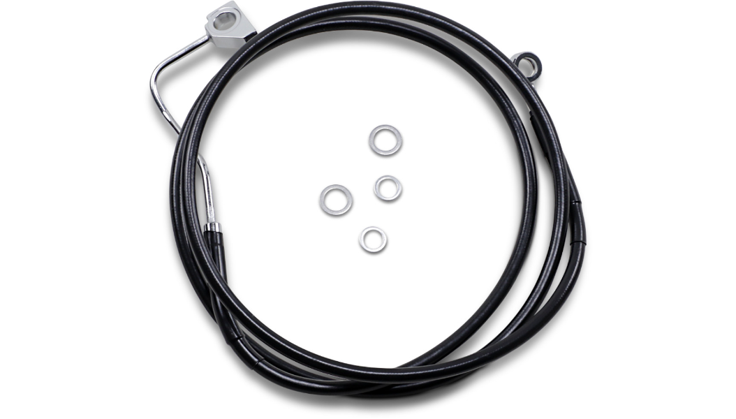 DRAG SPECIALTIES Brake Line - Front - Black - Harley-Davidson 2014-2022 - +2" with ABS 614220-2BLK