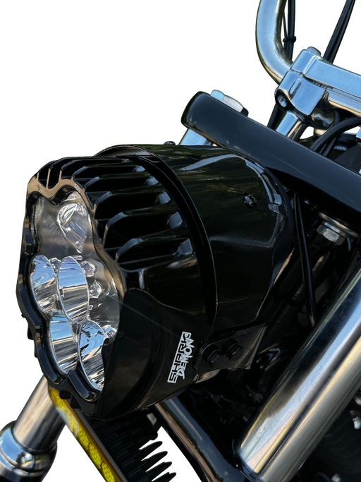 CUSTOM DYNAMICS LED Headlight - Shark Demon? - Pedestal Mount SD2-PM-W