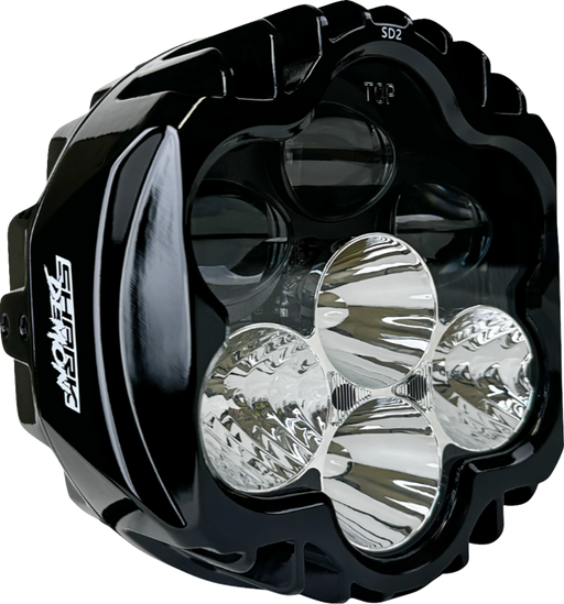 CUSTOM DYNAMICS LED Headlight - Shark Demon? - Pedestal Mount SD2-PM-W