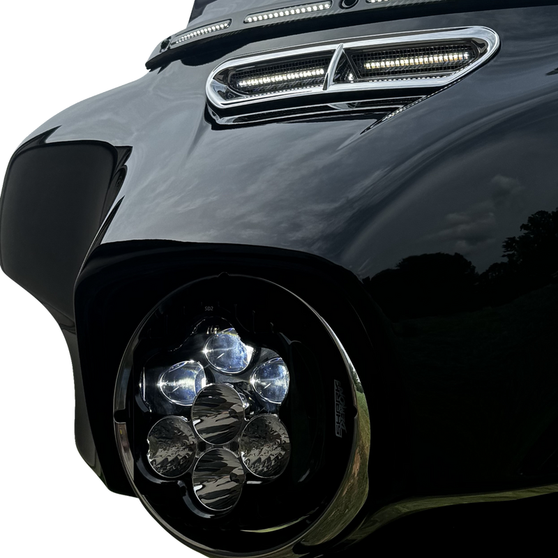 CUSTOM DYNAMICS LED Headlight - Shark Demon? - Harley-Davidson? SD2-BW-W