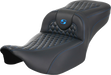 SADDLEMEN Roadsofa Extended Reach Seat - without Backrest - Honeycomb - Blue Stitch - FLTR/FLHX '23-'24 823-07-19001 - PartsOutlet.com.au