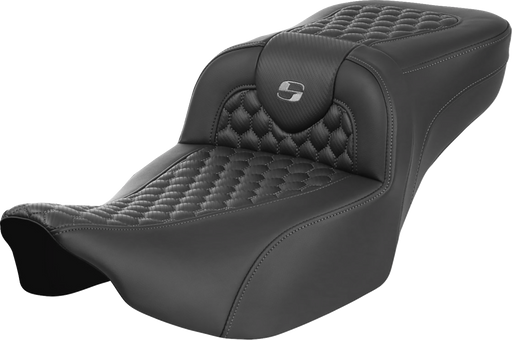 SADDLEMEN Roadsofa Extended Reach Seat - without Backrest - Honeycomb - Dark Gray Stitch - FLTR/FLHX '23-'24 823-07-19002 - PartsOutlet.com.au