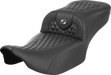 SADDLEMEN Roadsofa Extended Reach Seat - without Backrest - Honeycomb - Silver Stitch - FLTR/FLHX '23-'24 823-07-19005 - PartsOutlet.com.au