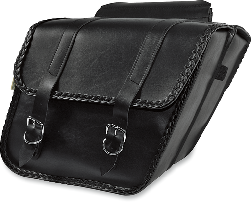 WILLIE & MAX LUGGAGE Braided Slant Saddlebag - Black - Standard 58701-20