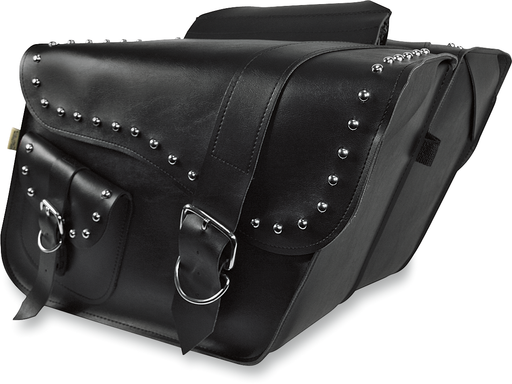 WILLIE & MAX LUGGAGE Ranger Studded Slant Saddlebags - Large - Black 58750-01