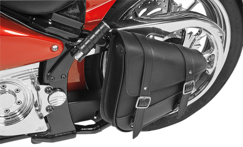WILLIE & MAX LUGGAGE Blackjack Swingarm Bag Softail 2000+ Triangulated - Black 59776-00 - PartsOutlet.com.au