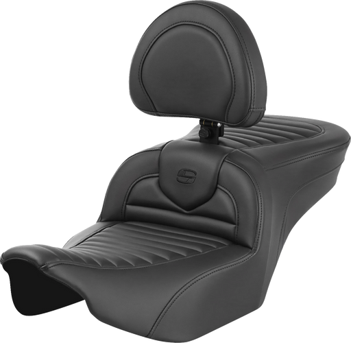 SADDLEMEN Roadsofa Seat - with Backrest - Tuck-n-Roll - FLTR/FLHX '23-'24 823-07-202B0 - PartsOutlet.com.au