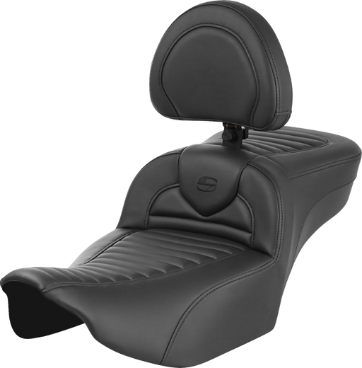 SADDLEMEN Roadsofa Extended Reach Seat - with Backrest - Tuck-n-Roll - FLTR/FLHX '23-'24 823-07-203B0 - PartsOutlet.com.au