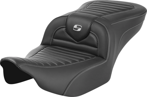 SADDLEMEN Roadsofa Seat - without Backrest - Tuck-n-Roll - Carbon Fiber - FLTR/FLHX '23-'24 823-07-20400 - PartsOutlet.com.au