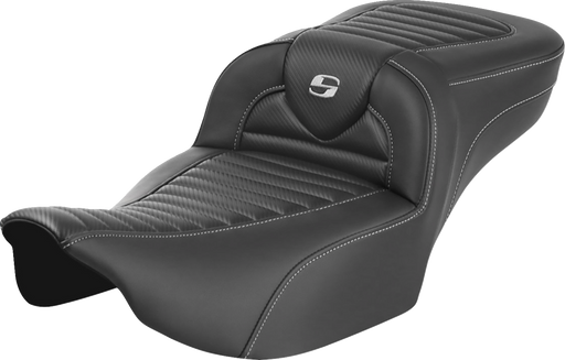 SADDLEMEN Roadsofa Extended Reach Seat - without Backrest - Tuck-n-Roll - Carbon Fiber - FLTR/FLHX '23-'24 823-07-20500 - PartsOutlet.com.au