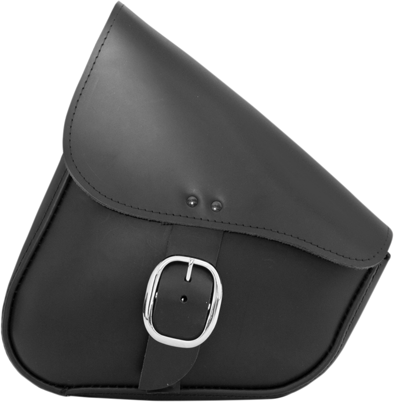 WILLIE & MAX LUGGAGE Leather Swingarm Bag - Black with Chrome Buckle 59823-00