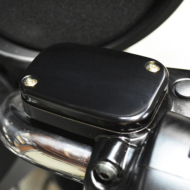 JOKER MACHINE Master Cylinder Cover - Brake - Front - Smooth - Black - '08-'23 FL - 08-004B - PartsOutlet.com.au