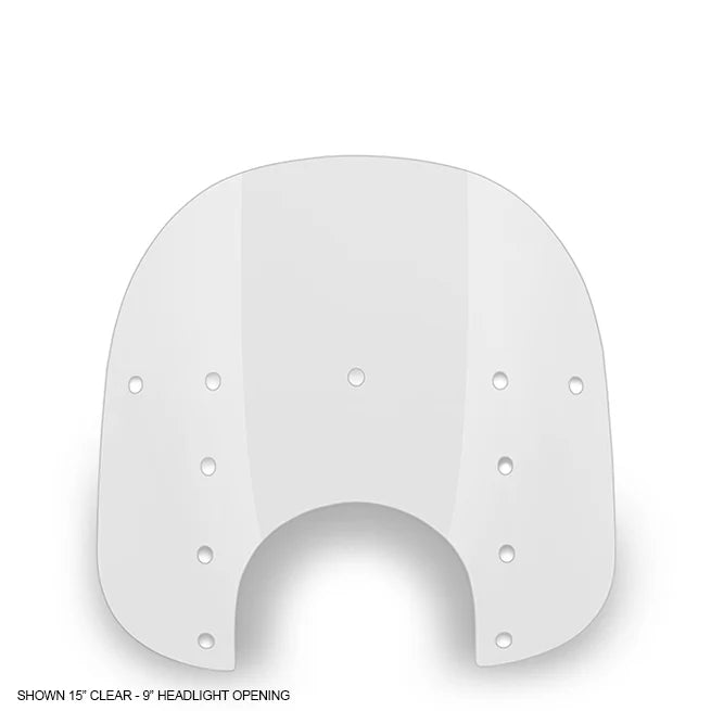 MEMPHIS SHADES Fats Windshield - 15" - 9" Headlight Cutout - Clear - MEP3520