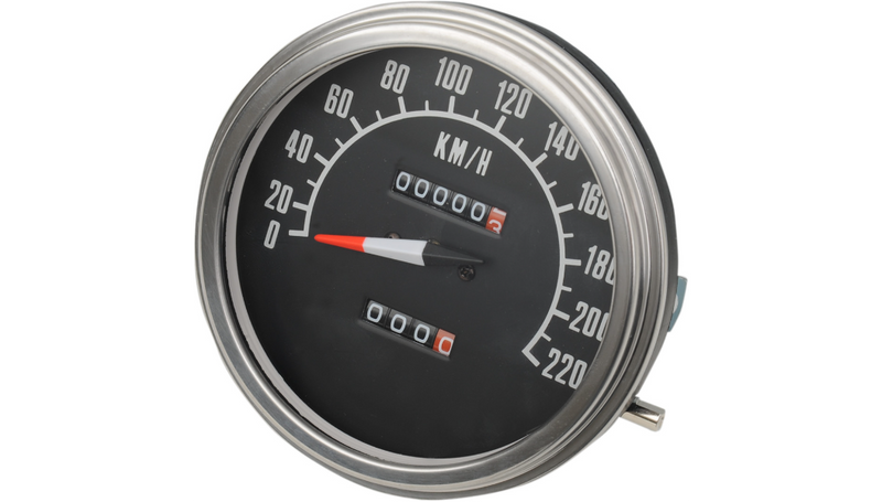 DRAG SPECIALTIES 5" KPH FL-Style 2:1 Speedometer - Black Face - FL '47-'84 - 72761KMX