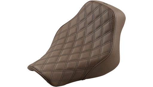 SADDLEMEN Renegade Seat - Lattice Stitched - Brown - 18+ Softail Deluxe/Heritage Classic 818-33-002BLS - PartsOutlet.com.au