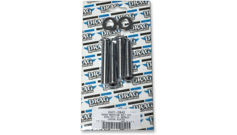 DRAG SPECIALTIES Shock Mount Kit Chrome - Harley-Davidson Sportster 2004-2017 - MKDR8 - PartsOutlet.com.au