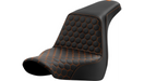 SADDLEMEN Step-Up Seat - Honeycomb - Orange Stitching - FL/FX '18-'23 A818-29-177ORA - PartsOutlet.com.au