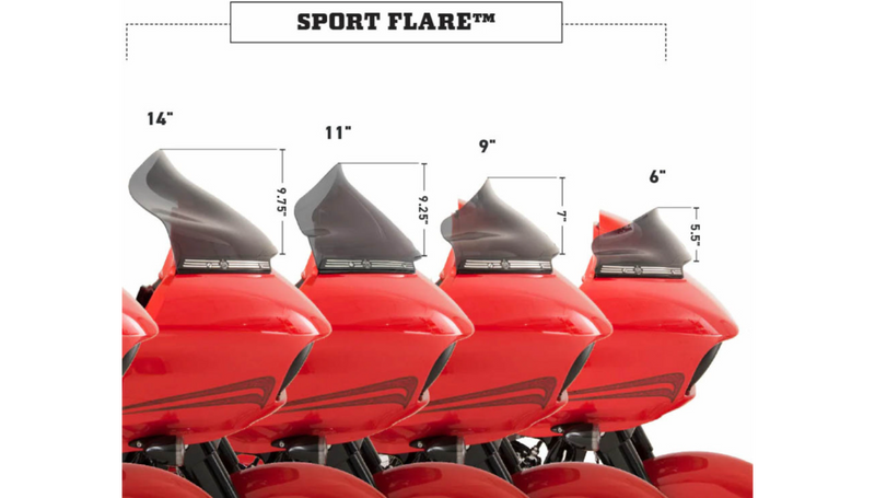 KLOCK WERKS Flare Windshield - 9" - Clear - FLTR '15-'25 - KWW-01-0659