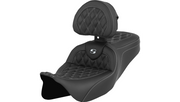 SADDLEMEN Roadsofa Seat - with Backrest - White Stitch - FL '08-'23 A808-07R-182WHI - PartsOutlet.com.au