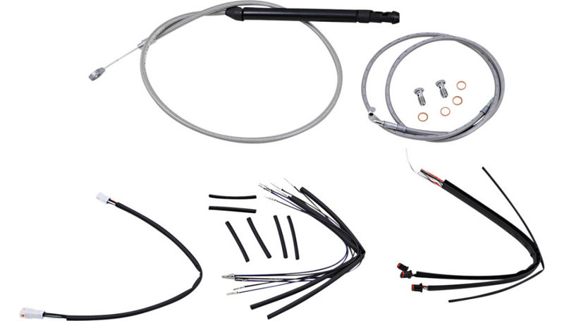 BURLY BRAND Control Kit - 14" Gorilla Handlebars - Stainless - Softail '18-'21 - B30-1249