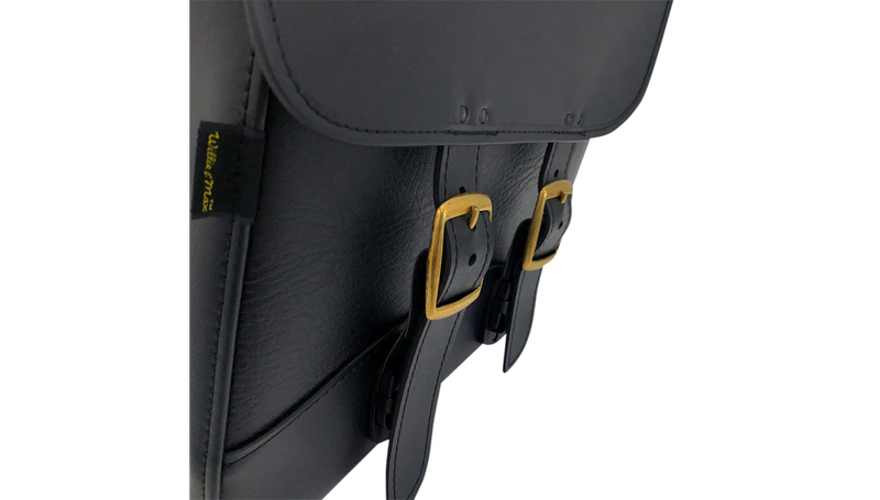 WILLIE & MAX LUGGAGE Brass Monkey Saddlebags - Slant - Brass - Small - 59588-08