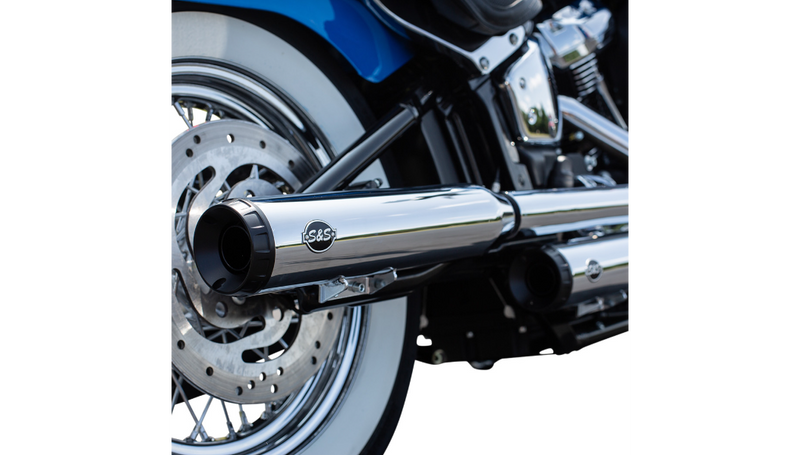 S&S CYCLE Grand National Race Mufflers for Softail - Chrome 550-0740 - PartsOutlet.com.au