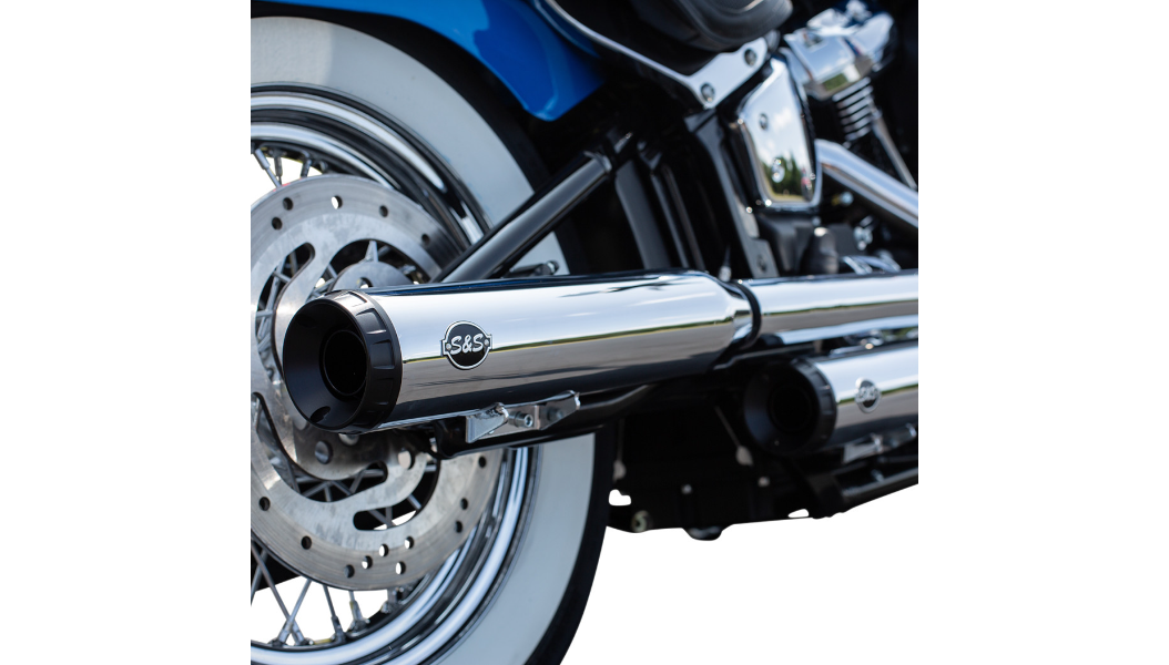 S&S CYCLE Grand National Race Mufflers for Softail - Chrome 550-0740 - PartsOutlet.com.au