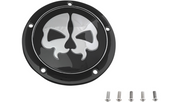 DRAG SPECIALTIES Split Skull Derby Cover - Harley-Davidson 1999-2018 - Black - 5-Hole 78043B - PartsOutlet.com.au