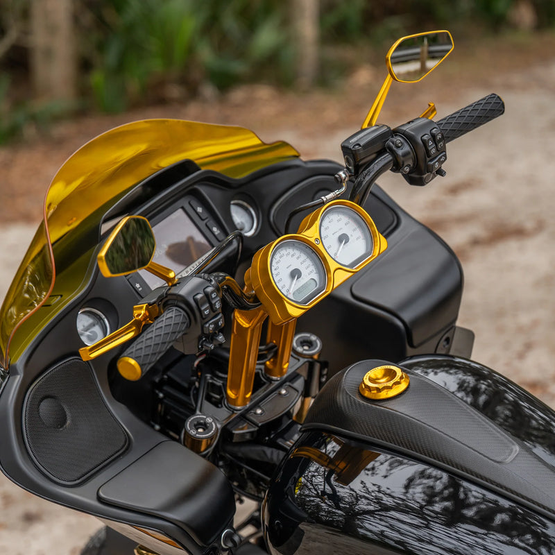 ARLEN NESS Risers - Method - Kickback - 10" - Gold - Harley-Davidson '15-'24 - 520-046