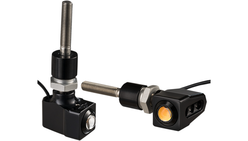 JOKER MACHINE Rat Eye Mirror-Mount Turn Signals - Black/Amber 05-215B - PartsOutlet.com.au