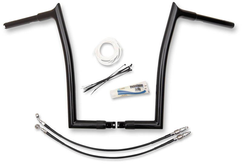 FAT BAGGERS INC. 1-1/4" EZ Install Pointed Top Handlebar Kit - 16" - Black - FLTR '15-'20 - 909316-B