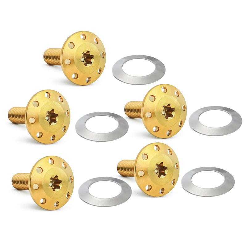 ARLEN NESS Bolt Kit - Holeshot/Front/Floating/Brake Rotor - Spoke Mount - Gold - 5 Pack - 300-908