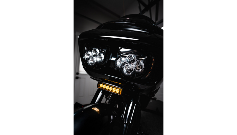 CUSTOM DYNAMICS LED Vent Insert - Amber/White - Black w/ Black Mesh - FL '15-'25 -  CD-RG-V-AW2-BB