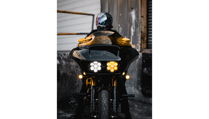 CUSTOM DYNAMICS Headlight/Fog Light - Shark Demon - Road Glide -  SD2-RG-YW
