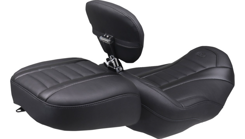 MUSTANG Deluxe Passenger Seat - Wide - Black Stitch - FLT/FLH '23-'25 - 88420