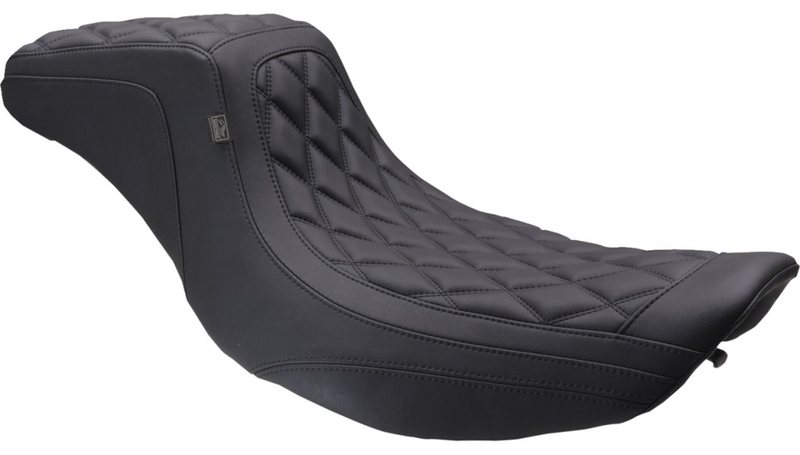 MUSTANG One Piece 2-Up Squareback Seat - Double Diamond - Black Stitch - FLH/FLT '97-'07 - 78807