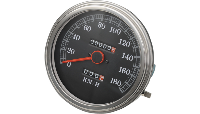 DRAG SPECIALTIES 5" KPH FL-Style 2:1 Speedometer - Black Face - FL '47-'84 - 72422KMX