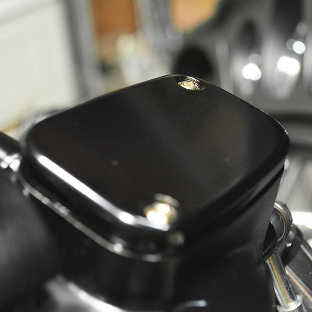 JOKER MACHINE Master Cylinder Cover - Brake - Front - Smooth - Black - '08-'23 FL - 08-004B