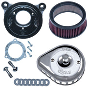 S&S CYCLE Stealth Air Cleaner Kit with Chrome Mini Teardrop Cover for 2008-2017 HD® Touring Models and 2016-2017 Softail®Models - 170-0437 - PartsOutlet.com.au