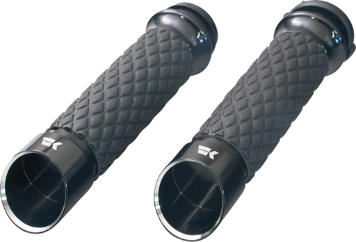 KHROME WERKS Grips - Edge - Custom Contour - Diamond - Black - Harley-Davidson '08-'24 - 500310 - PartsOutlet.com.au