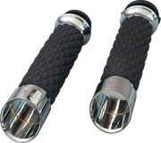 KHROME WERKS Grips - Edge - Custom Contour - Diamond - Chrome - Harley-Davidson '08-'24 - 500315 - PartsOutlet.com.au