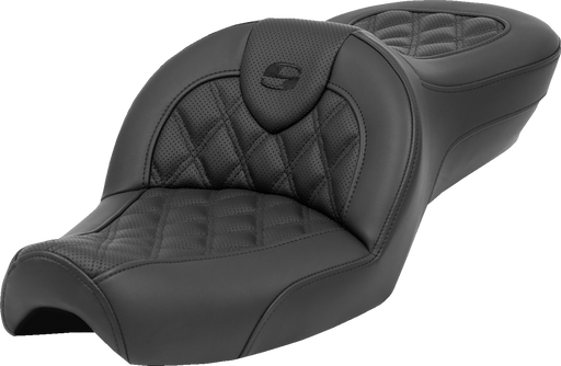 SADDLEMEN Roadsofa Seat - without Backrest - Lattice Stitch - XL '79-'03 879-03-182 - PartsOutlet.com.au