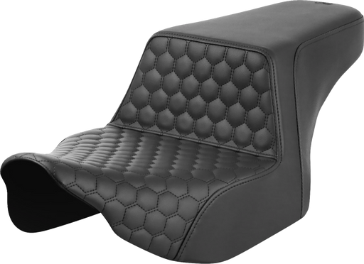 SADDLEMEN Step-Up Seat - Front Honeycomb - Black Stitching - FL '23-'24 823-07-17700 - PartsOutlet.com.au