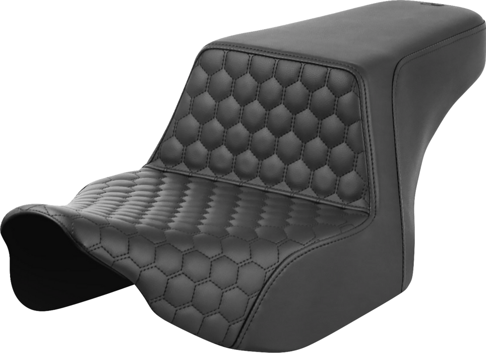 SADDLEMEN Step-Up Seat - Front Honeycomb - Black Stitching - FL '23-'24 823-07-17700 - PartsOutlet.com.au