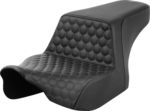 SADDLEMEN Step-Up Seat - Front Honeycomb - Gray Stitching - FL '23-'24 823-07-17702 - PartsOutlet.com.au