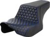 SADDLEMEN Step-Up Seat - Front Honeycomb - Blue Stitching - FL '23-'24 823-07-17701 - PartsOutlet.com.au