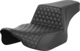 SADDLEMEN Step-Up Seat - Extended Reach - Front Honeycomb - Black Stitch - FL '23-'24 823-07-17800 - PartsOutlet.com.au